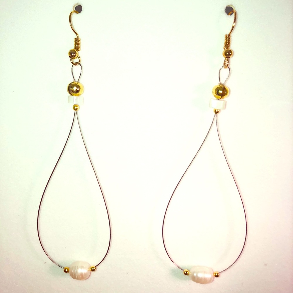 Star Crafts Genuine Pearl Earrings